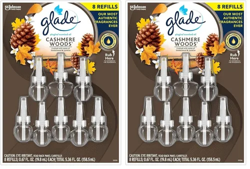 Vista 2 de Glade - Repuestos de aceite perfumado enchufables, Cashmere Woods, peso neto de 5.36 onzas líquidas, 5.36 onzas líquidas