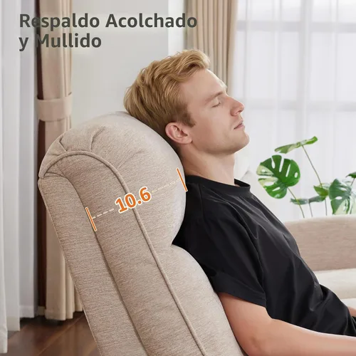 Vista 9 de MCombo Silla Reclinable Eléctrica Compacta que se Pega a la Pared para Espacios Pequeños, Puertos USB-A/C Duales, Sillón Reclinable de Brazos Curvos
