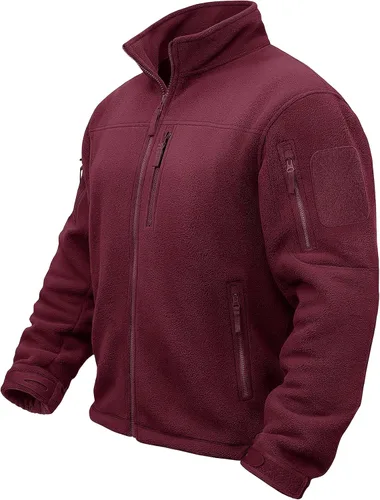 Vista 14 de TACVASEN - Chaqueta de forro polar para hombre, cremallera completa Verde militar