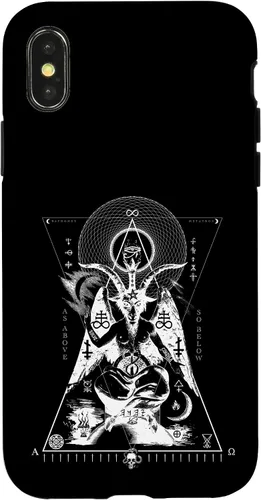Vista 5 de iPhone 16 BAPHOMET - Como arriba y abajo - Funda de geometría sagrada oculta