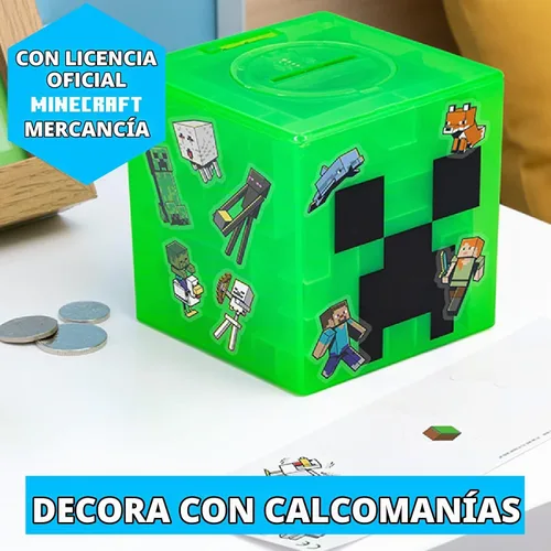 Vista 5 de Paladone Minecraft Creeper Maze Safe, completa el laberinto para desbloquear dinero, divertido juguete coleccionable de bloques de Minecraft