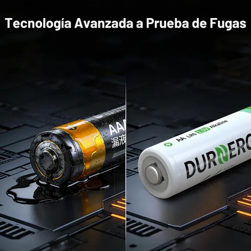 Vista 3 de DURNERGY Paquete de 48 pilas AA, 10 años de vida útil, pilas AA dobles de 2800 mAh para reloj, pilas AA, alcalinas LR6