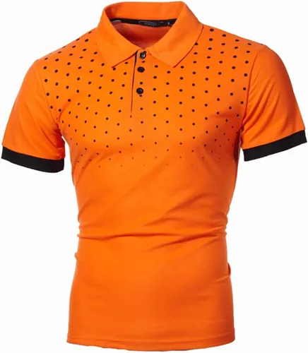 Vista 4 de Camisas de golf de manga corta para hombre, estilo casual, con bloques de color, de algodón, con botones, polo