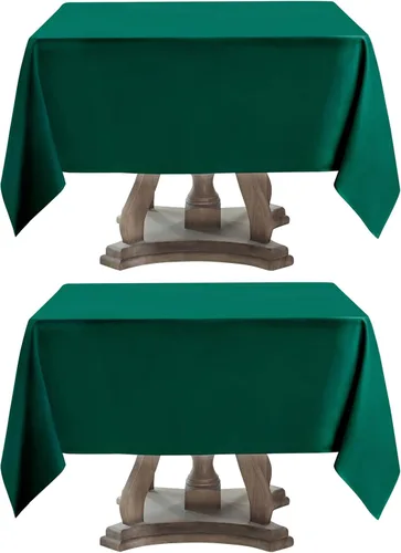 Vista 21 de Mantel Cuadrado 52 x 52 Pulgadas Manteles Negros Resistente a Manchas y Arrugas Lavable de Poliéster para Fiestas, Buffets y Bodas Mantel