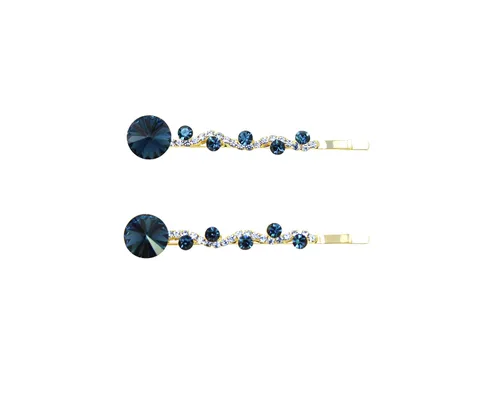 Vista 9 de Faship Un par de pinzas para el cabello AB Floral 2 Pcs Pins