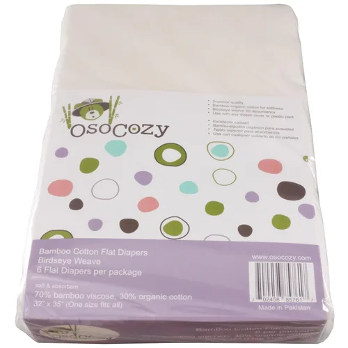 Vista 2 de OsoCozy Pañales de tela plana de bambú/algodón orgánico – tejido de pájaro – 32 x 35 pulgadas, pañales de una sola capa, súper suaves 70% bambú, 30%