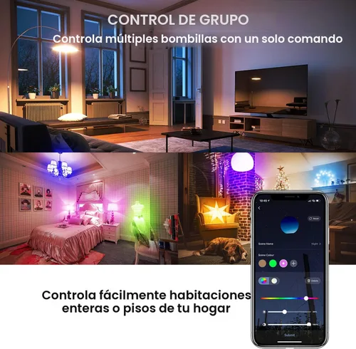 Vista 9 de DAYBETTER Bombillas inteligentes, bombilla Alexa, bombillas WiFi, bombilla RGBCW que cambia de color A19 9W 800LM, bombillas inteligentes que