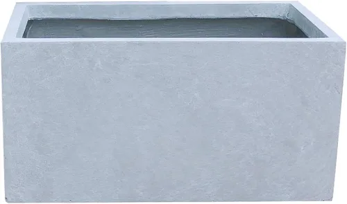 Vista 7 de Kante Macetero rectangular de hormigón de 23.2 pulgadas de largo, macetas grandes para interiores y exteriores con orificio de drenaje y tapón