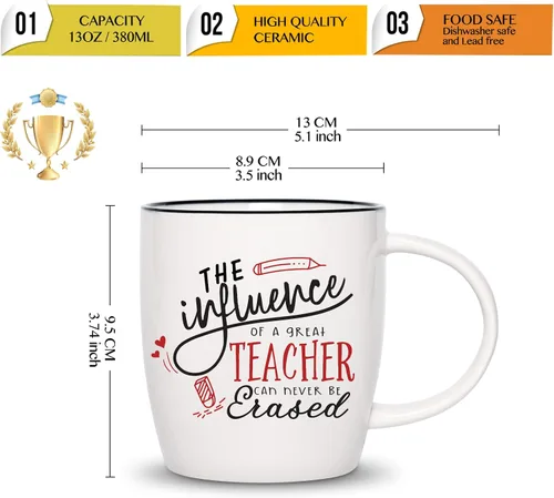 Vista 8 de ELEGANTPARK Regalos para Maestros para Regalos de Agradecimiento a Maestros para Mujeres Taza de Café Cumpleaños San Valentín Graduación Acción