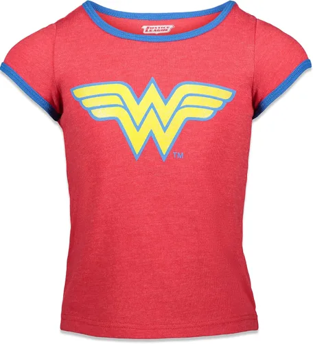 Vista 4 de DC Comics Liga de la Justicia Batgirl Super Girl Wonder Woman - Paquete de 3 camisetas para niños pequeños a grandes