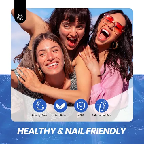 Vista 7 de Beetles - Esmalte de uñas de gel azul, 0.5 onzas líquidas, esmalte de gel azul profundo, efecto translúcido, esmalte de uñas neutro que se absorbe