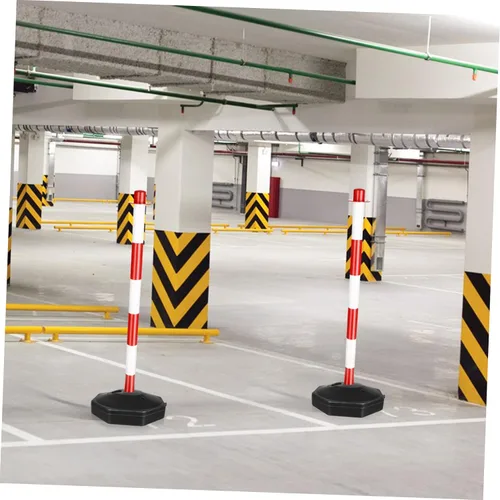 Vista 5 de Marcadores de entrada de bolardo de seguridad Bolardo de tráfico poste delineador poste con base Conos de tráfico de plástico Conos de tráfico