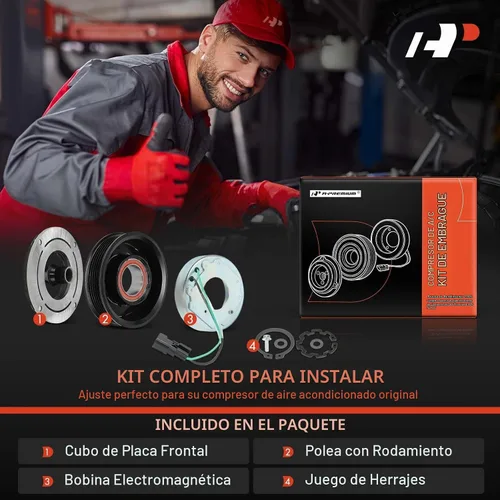 Vista 2 de A-Premium Kit de embrague de compresor de aire acondicionado compatible con Ford