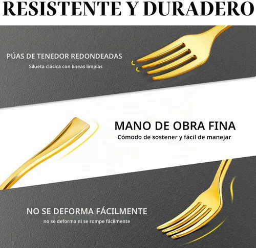 Vista 3 de 100 mini tenedores dorados de 4 pulgadas, pequeños tenedores de postre de plástico dorado, desechables, resistentes, diminutos tenedores
