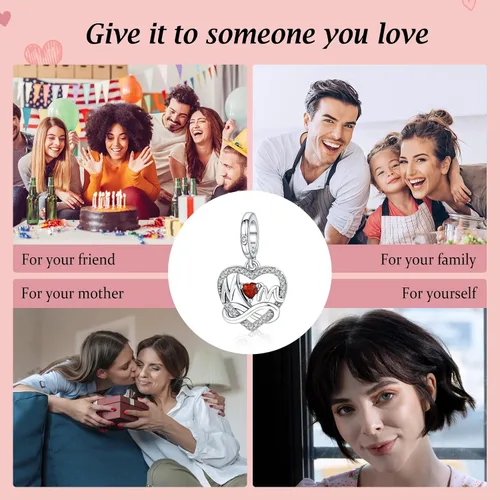 Vista 6 de Annmors Charms for Bracelets Family Animal Safety Chains Nature Dangle for Women Bracelets & Necklace Pendant
