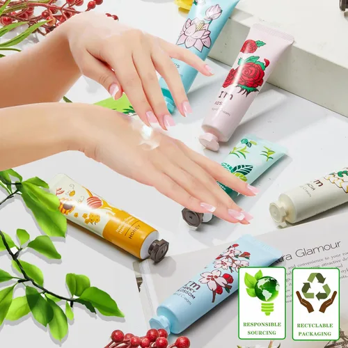 Vista 5 de Paquete de 20 cremas de manos para regalo, loción de manos para manos secas y agrietadas, manos de trabajo, cuerpo, crema de manos