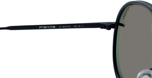 Vista 4 de Porsche Design P'8478 P8478 D - Gafas de sol estilo aviador de 2.598in con lentes adicionales, Negro