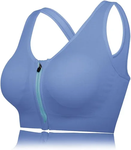 Vista 26 de Medium Support and Removable Pad Tank Top Racerback Post Surgery Sports Bras for Women Albaricoque/Negro/Gris