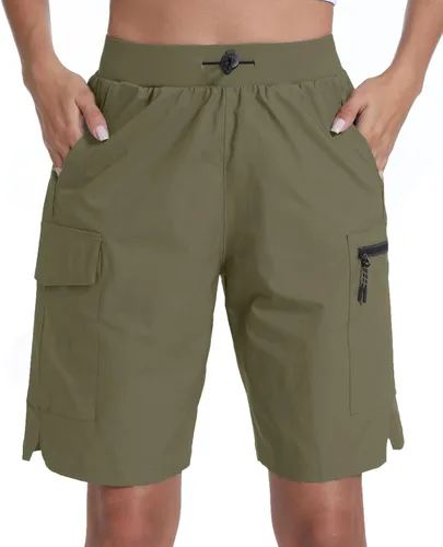Vista 8 de Pantalones cortos de senderismo para mujer, de secado rápido, ligeros, para viajes, atletismo