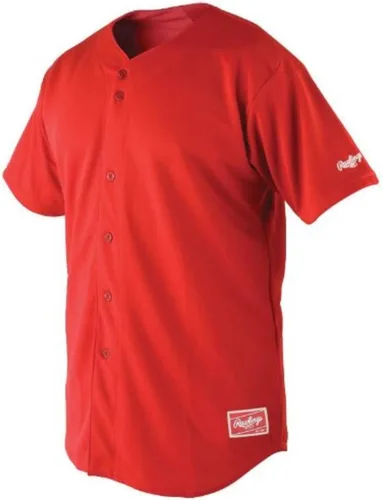 Vista 4 de Rawlings Jersey con botones completos para hombre con mangas raglán