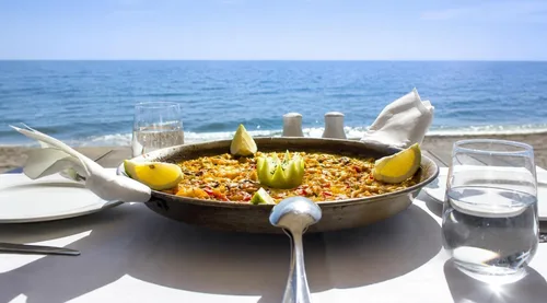 Vista 2 de Garcima Paella de acero esmaltado de 18 pulgadas, 18.1 in