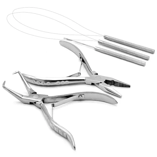 Vista 6 de Kit de herramientas profesionales para extensiones de cabello y cuentas, juego de alicates para quitar cuentas (4 piezas) I-Link Micro Ring Loop