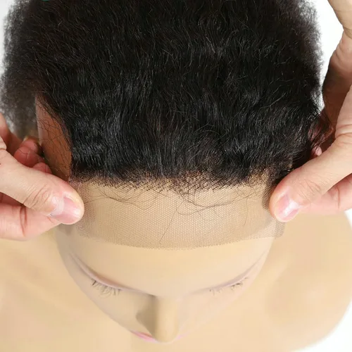 Vista 5 de Extensiones de cabello humano brasileño liso rizado de cierre 4x4 con parte libre marrón claro, encaje 150% de densidad, cabello Remy liso rizado