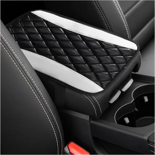 Vista 12 de Dickno Cojín para Consola Central de Automóvil, Funda Universal de Cuero Impermeable para Caja de Asiento de Reposabrazos, Cómodo Protector