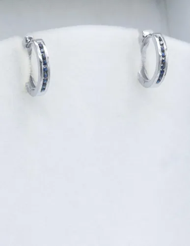 Vista 4 de Dazzlingrock Collection - Pendientes de aro pequeños de 0,18 quilates (10 quilates, oro blanco)