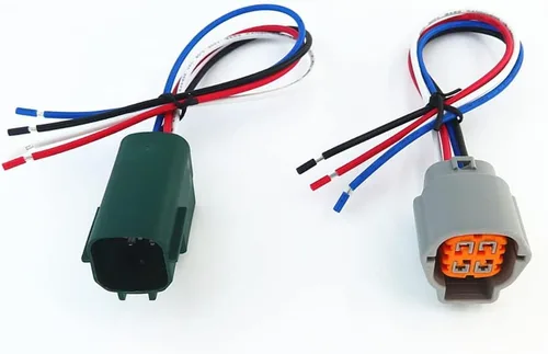 Vista 2 de 1 unids macho y 1 unids conector hembra 4 pin 4-way plug para sensor O2 cable de coleta compatible con Nissan Subaru Infiniti RS04FG