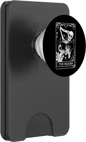 Vista 7 de The Reader - Tarjeta de tarot floral botánico esqueleto lectura, PopSockets intercambiables PopGrip