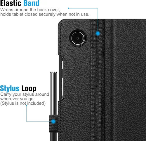 Vista 7 de Fintie Funda para Samsung Galaxy Tab A8 de 10.5 pulgadas modelo 2022 (SM-X200/X205/X207), cubierta trasera con soporte inteligente de visión Negro