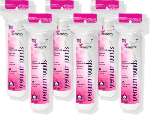 Vista 14 de Swisspers - Círculos exfoliantes premium de algodón – 80 unidades (paquete de 3) – 100% algodón puro, almohadillas de superficie de doble cara