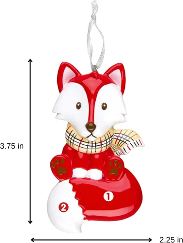 Vista 4 de 2025 Adorno de Navidad personalizado para niños – Recuerdo festivo con nombre y año personalizados – Adorno de árbol de Navidad con diseño de animal