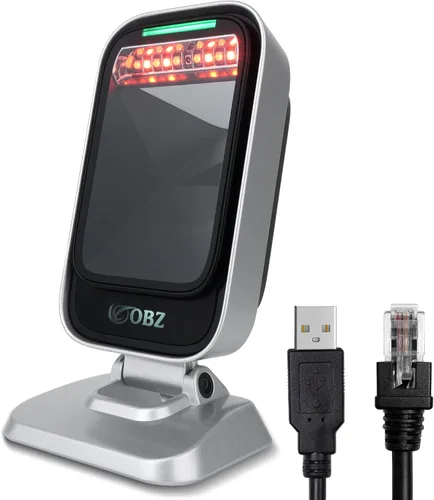 Vista 10 de OBZ Escáner de código de barras inalámbrico 2D, Bluetooth y 2.4G y USB con cable 3 en 1, lector de código QR omnidireccional manos libres