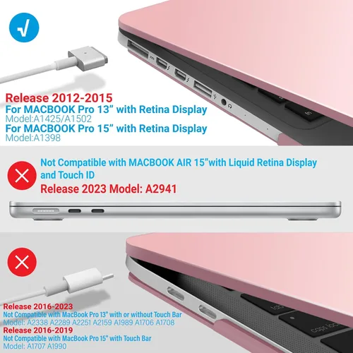 Vista 134 de IBENZER - Compatible con Funda para MacBook Pro de 13 Pulgadas 2015 2014 2013 Finales 2012 A1502 A1425, Carcasa Rígida con Cubierta para Teclado