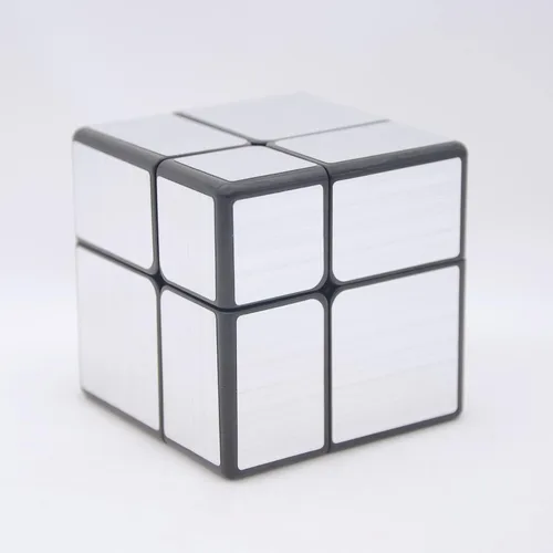 Vista 5 de Bukefuno QY Toys - Espejo de 2 x 2 bloques de cubo plateado, rompecabezas mágico de 2 x 2 x 2 pulgadas, versión plateada