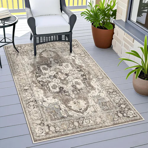 Vista 56 de YOUFORTONG Alfombra Lavable de 2 x 3 Pulgadas para Entrada: Alfombra Antideslizante Vintage para Interiores con Respaldo de Goma para Sala de Estar