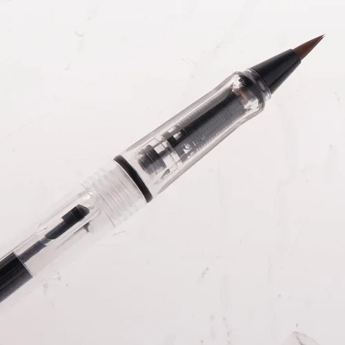 Vista 4 de Pluma de pincel de tinta fuente recargable para artista chino japonés Sumi caligrafía pintura dibujo escritura firma - transparente