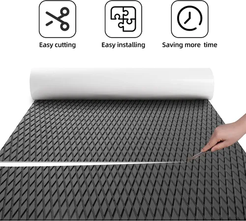 Vista 2 de FOCEAN Boat Flooring - EVA Foam Sea Boat Decking Small Diamond Marine Deck Mats for Bass Boats Pontoon Boats Jon Boats RV Yacht Kayak Floor
