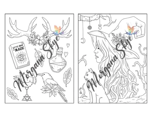 Vista 15 de Witchcraft Coloring Book for Adults Channel Your Creative Energy and Discover the Magic of Plants, Herbs, Crystals, and Beyond
