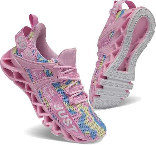 Vista 16 de Umyogo Zapatos deportivos, antideslizantes, para caminar, para mujer 1-1Púrpura