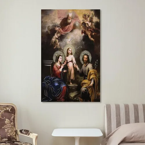 Vista 7 de Pintura al óleo de la Sagrada Familia Religiosa Arte de Pared Impreso Pinturas para Decoración de Pared Lienzo Impreso Arte de Pared para Decoración