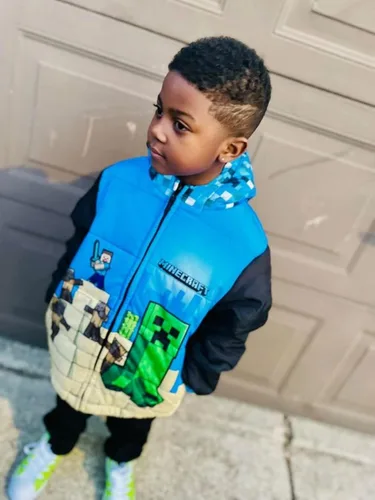 Vista 4 de Minecraft Abrigo de invierno con cremallera para niño pequeño a niño grande