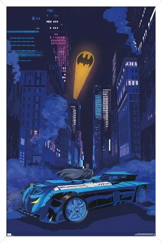 Vista 13 de Trends International DC Comics Batman - Póster de pared con señal de murciélago en el horizonte, 22.4 pulgadas de largo x 14.7 W, versión enmarcada