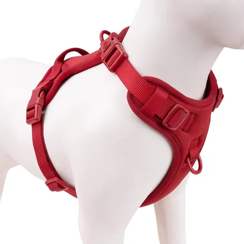 Vista 8 de Arnés para perro sin tirones, chaleco para cachorro con clip frontal para perros pequeños, medianos y grandes (negro, XS)