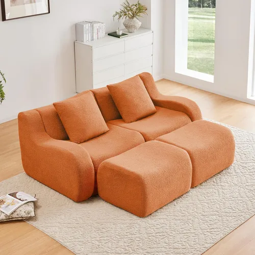 Vista 47 de Sofás de peluche sin hueso para sala de estar, juego de sofá modular negro con asiento profundo, sofá de gran tamaño, sofás para sala, cómodos sofás