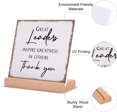 Vista 5 de Afterprints Placa acrílica con diseño de líder de agradecimiento para hombres y mujeres