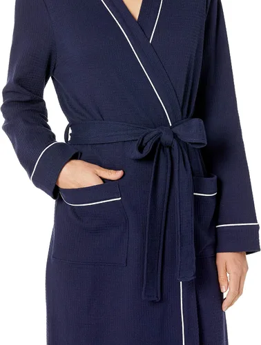 Vista 3 de Tienda Essentials Bata ligera de punto gofre de longitud completa para mujer (disponible en tallas extragrandes)