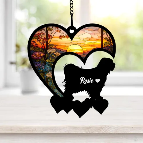 Vista 62 de NAZENTI Atrapasoles personalizado de sabueso afgano, adorno conmemorativo personalizado para la pérdida de mascotas, regalo de condolencia